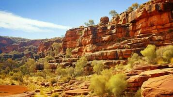 red rock canyon landscape ai generated photo