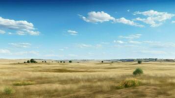sky steppe landscape wide ai generated photo