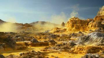 travel volcanic sulfur deposits ai generated photo