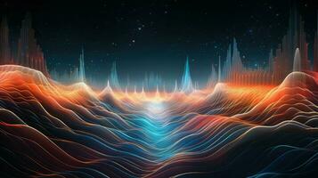 glow waveform dreams abstract ai generated photo