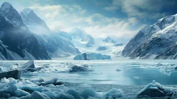 blue glacial serenity glaciers ai generated photo