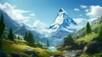 landscape majestic matterhorn iconic ai generated photo