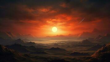 background lunar sunset serene ai generated photo