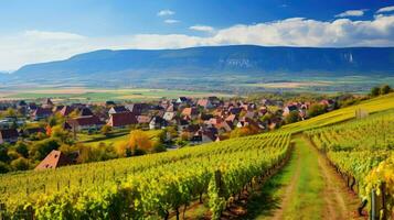 Europa húngaro viñedo pueblos ai generado foto