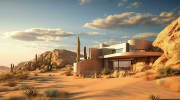 landscape desert dwellings traditional ai generated photo
