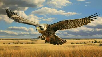 animal prairie falcon flight ai generated photo