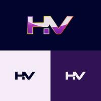 hv inicial logo con degradado estilo para marca identidad vector