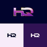 HQ Initial Logo with Gradient Style for Brand Identity vector