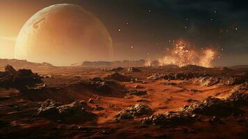 sand mars planet landscape ai generated photo