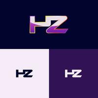 hz inicial logo con degradado estilo para marca identidad vector