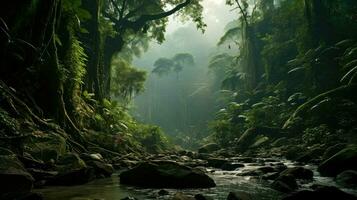 borneo borneos rainforest dense ai generated photo
