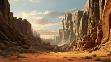 valley rugged canyon scenery ai generated photo