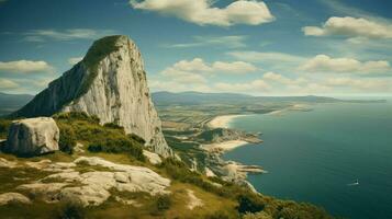 viaje Gibraltar rock icónico ai generado foto