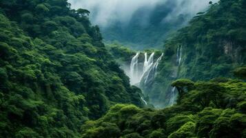 green vietnamese rainforest dense ai generated photo