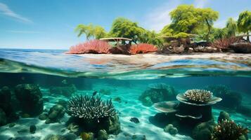 submarino isla coral restauracion ai generado foto