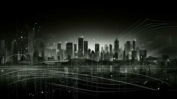 city wireframe cityscape cityscape ai generated photo