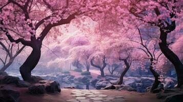 flower cherry blossom grove ai generated photo