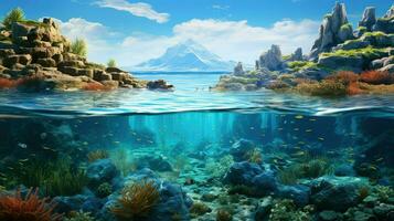 water volcanic coral reefs ai generated photo