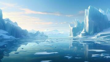 nature arctic icebergs massive ai generated photo