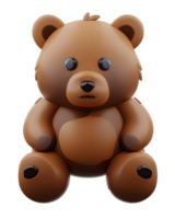 grisalho Urso 3d ilustração png