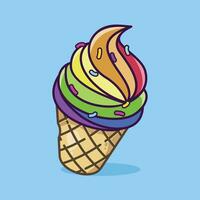 pride color ice cream cone vector