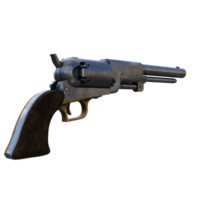 a revolver gun on a transparent background png