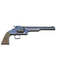 a revolver gun on a transparent background png