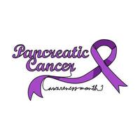 One continuous line drawing of pancreatic cancer awareness month with white background. Awareness ribbon design in simple linear style. healthcare and medical design concept vector illustration.