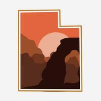 illustration vector of utah national park in silhouette perfect for print,etc
