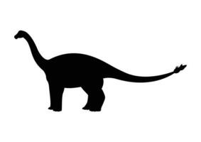 Shunosaurus Dinosaur Silhouette Vector Isolated on White Background
