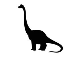 brachiosaurus dinosaurio silueta vector aislado en blanco antecedentes