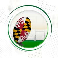 bandera de Maryland en rugby pelota. redondo rugby icono con bandera de Maryland. vector