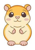 Smiling hamster clipart vector flat design on white background