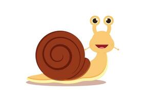 Snail Cartoon Character Vector Illustration on White Background