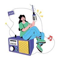 Trendy Radio Day vector