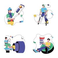 Pack of Healthcare Flat Illustrations vector