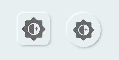 Brightness solid icon in neomorphic design style. Light signs vector illustration.
