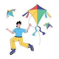 Trendy Kite Festival vector