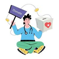 Trendy Medical Donation vector