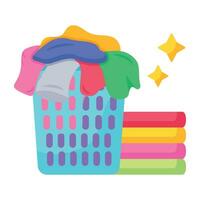 Trendy Laundry Basket vector