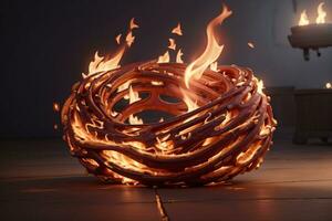 Beautiful stylish fire flames. AI generated photo