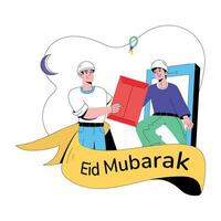 Trendy Eid Mubarak vector