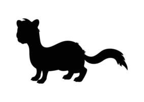 Weasel Silhouette Vector Isolated on White Background