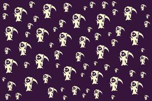 Hand drawn flat Halloween pattern design vector