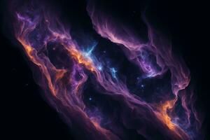 Nebula and galaxies in space. Abstract cosmos background. AI generated photo