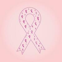 Ilustración de vector de cinta de conciencia de cáncer de mama