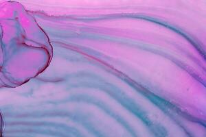Alcohol ink. Artistic bright splash. Liquid artwork. Purple marble texture. Abstract ethereal swirl. Contemporary art. Abstract art background. Multicolored bright texture. Sophisticated illustration. photo