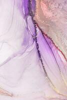 Painting created with alcohol ink. Soft smooth color transitions combined with clear gold and silver edges. Blue, pink, green abstract color combination. photo
