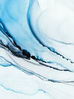 Blue marbled alcohol ink drawing effect. Illustration backdrop. photo