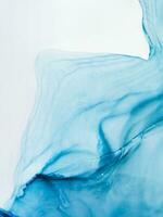 Blue marbled alcohol ink drawing effect. Illustration backdrop. photo